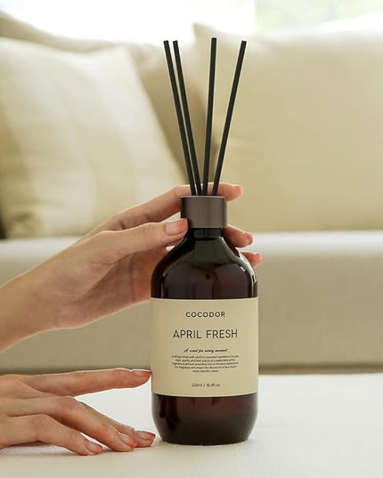 COCODOR Premium Reed Diffuser/Woody Hotel /16.9oz /1 Pack/Large Capacity Fragrance Scent Oil Stick Diffuser Set for Bedroom Bathroom Home Décor