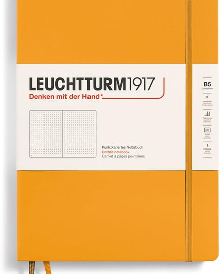 LEUCHTTURM1917 - Notebook Hardcover Composition B5-219 Numbered Pages for Writing and Journaling (Rising Sun, Dotted)