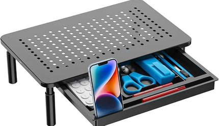 Laptop/Monitor Stand, Tablet Screen, Sturdy Metal Printer Laptop Stand, Adjustable Height with Storage Drawer, Suitable for Monitors/laptops/Tablets.