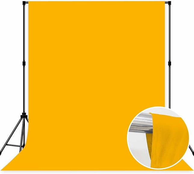 Photo Backdrop Yellow Background Fabric Professional Photography Solution 8x10ft Seamless Design Eliminate Wrinkles Short Video Food Photography Summer Theme Event