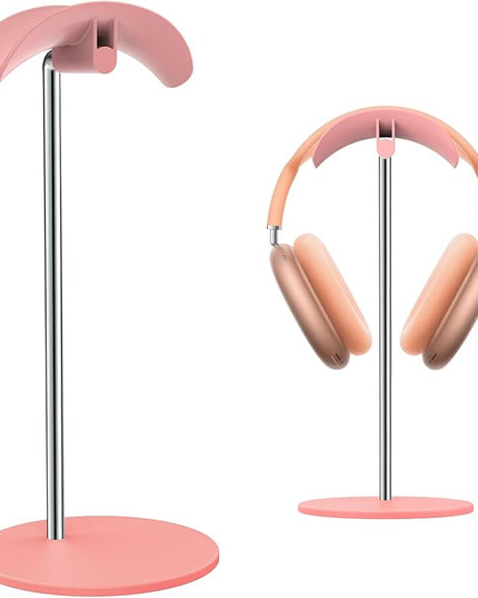 Headphone Stand, Headset Holder with Solid Base for Desk, Compatible with AirPods Max, Beats, Bose, B&O, Sony, Sennheiser, Gaming, etc (Pink)