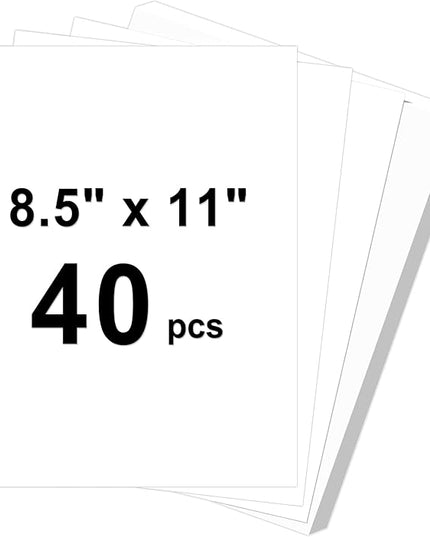 40 Sheets Cardstock 8.5x11, 65lb White Card Stock, Construction Paper, 180gsm Thick Printer Paper for Printing, Painting, Card Making, Kids School Supplies,Party Decorations