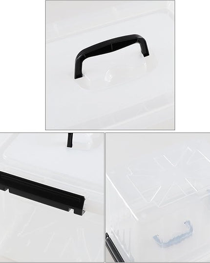 12 Quart Plastic Storage Bins with Lids, Plastic Storage Box, 6 Packs