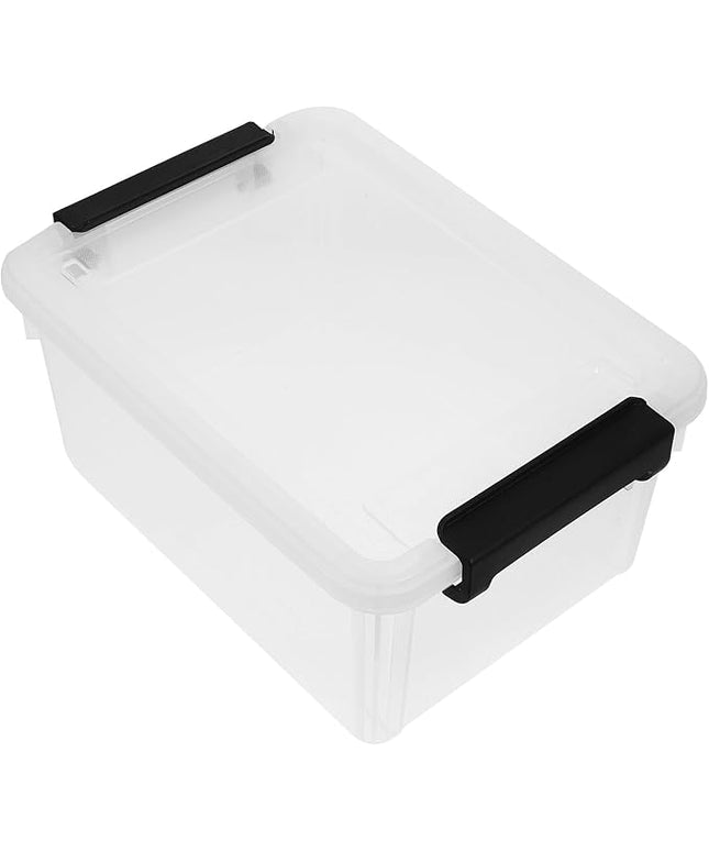 VILLCASE Transparent File Organizer Box with Lid Office Document Storage Container for Files Stationery and Small Items Clear Desktop Organizer for Quick Identification and Long-term Use