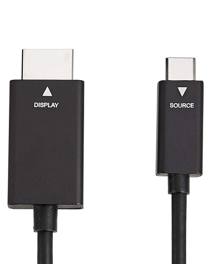 Amazon Basics Premium Aluminum USB-C to HDMI Cable Adapter, Thunderbolt 3 Compatible, 4K@60Hz, for Monitors, TVs, Tablets, 6-Foot, Black