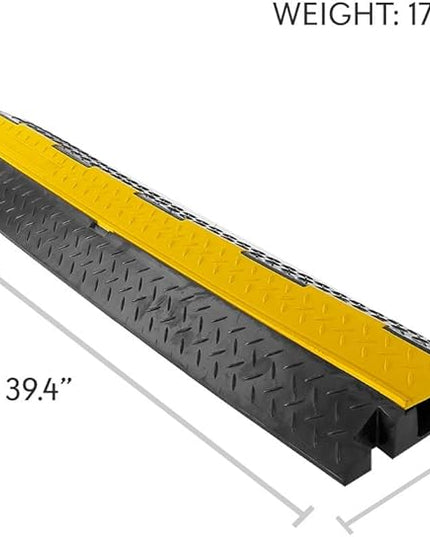 Pyle Durable Cable Protective Ramp Cover - Supports 11000 lbs, Single Channel Heavy Duty Cord Protection with Flip-Open Top Cover, 39.4”x5.11”x1.8” Cable Concealer for Indoor, Outdoor Use - PCBLCO102