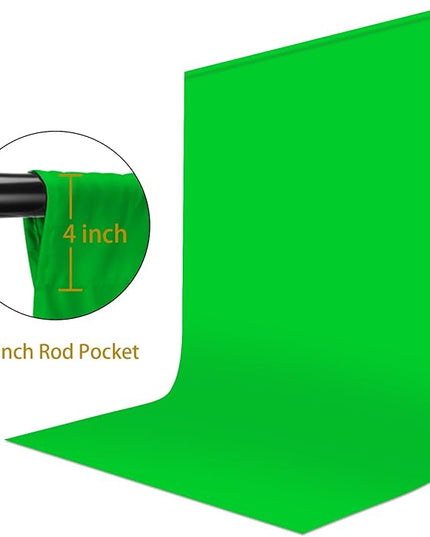 UTEBIT Green Screen Backdrop, 6x9 ft Photography Chroma Key Greenscreen Background Sheet for Background Removal, Thick Polyester Fabric Cloth Sheet for Photoshoot Video, Live Streaming (Backdrop Only)