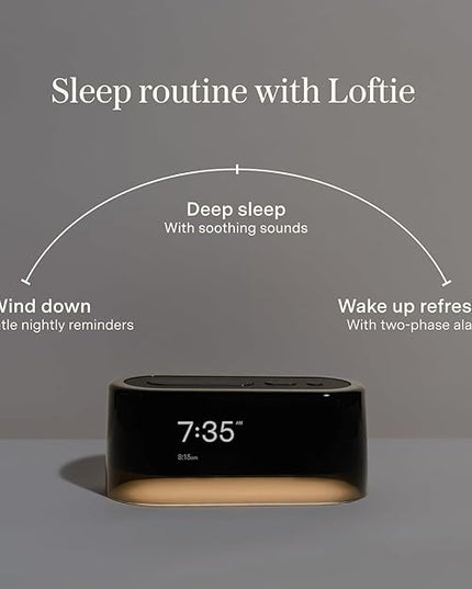 Loftie Alarm Clock with Sound Machine – Smart Alarm Clock with Light, White Noise, Bluetooth Speaker, Night Light Sound Machine, 100+ Sounds, Blackout Mode, No WiFi Mode, Optional Subscription -Penny