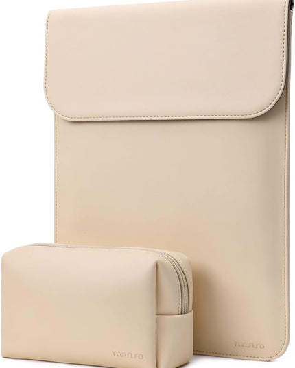 MOSISO Laptop Case 13 inch, 13 inch Laptop Sleeve Compatible with MacBook Air M4 M3 M2 M1 2025-2018 / Pro M2 M1 2025-2016, Faux Suede Leather Case with Small Bag, Apricot