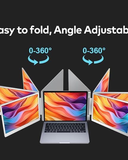 15.6" Laptop Screen Extender for Triple Display - FHD 1080P Portable Monitor For Laptop - Compatible with MacOS/Windows/Android - USB C Detachable Plug & Play Extended Screen for 12-17" Laptops