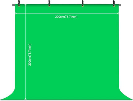 PULUZ Green Screen Backdrop Kit with Stand, 6.5X6.5ft Portable Green Screen Stand kit, GreenScreen Background with Stand Carrying Bag Clamp for Photoshoot, Photography Video, Live Streaming