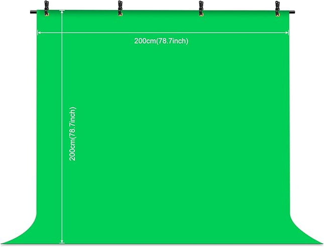 PULUZ Green Screen Backdrop Kit with Stand, 6.5X6.5ft Portable Green Screen Stand kit, GreenScreen Background with Stand Carrying Bag Clamp for Photoshoot, Photography Video, Live Streaming
