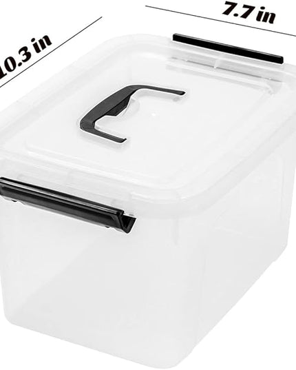 6 Quart Clear Storage Latch Box/Bins, 6-Pack Plastic Container with Latches and Lid