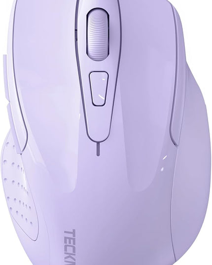 TECKNET Wireless Mouse (2.4G & BT5.0/3.0) Silent 4800 DPI Computer USB A & Bluetooth Mouse 6 Buttons, Wide Compatibility - Lavender