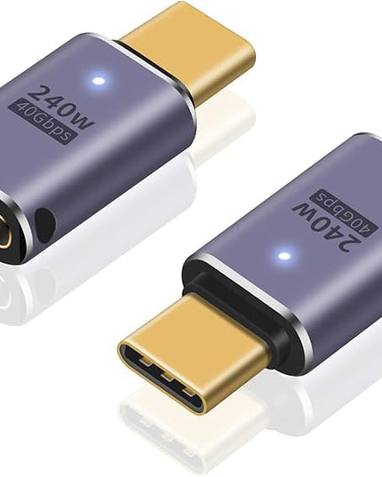 Poyiccot USB C Extender - 240W, 2Pack USB Type C Extension Adapter, 40Gbps USB C Male to Female Adapter for iPad, iMac, MacBook, Thunderbolt