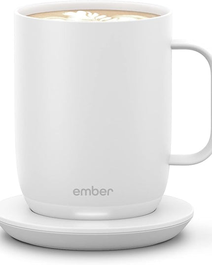 Ember Temperature Control Smart Mug 2, 14 Oz, App-Controlled Heated Coffee Mug with 80 Min Battery Life and Improved Design, White