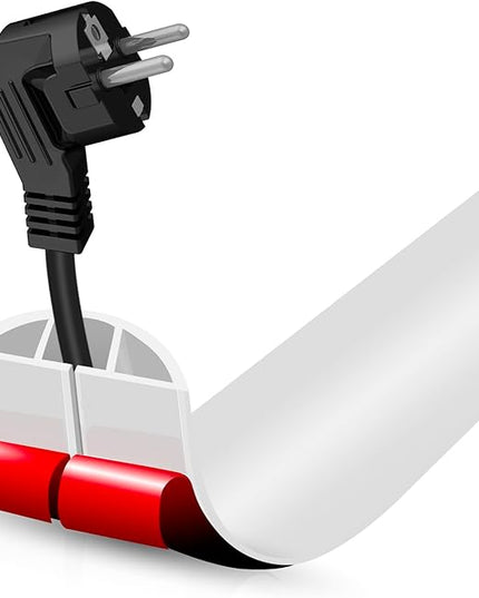 Floor Cord Cover Self Adhesive Cord Hider,3.3FT Cable Management, Extension Strip Protector for Wires, Prevent Cable Trips for Offices, Gyms, Exhibitions Cavity:0.39"(W) x 0.27"(H) White
