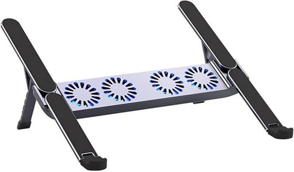 ANGESHA Foldable Laptop Cooling Pad with Quiet Fan and Adjustable Stand for 10-17inch Tablets Aluminum Alloy Design