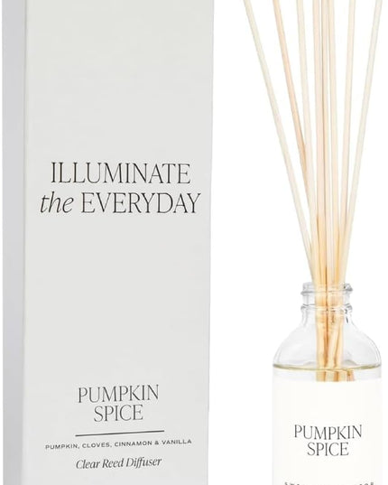 Sweet Water Decor Pumpkin Spice Reed Diffuser Set - Pumpkin, Cloves, Cinnamon, and Vanilla Fall Scented Diffusers - Scent Diffusers for Home, Long Lasting Fragrance, Made in The USA