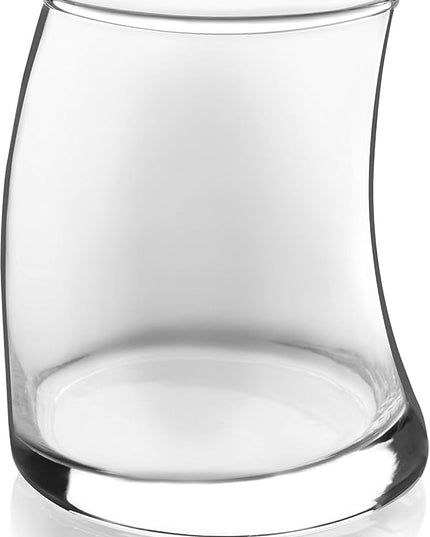 Libbey Swerve Drinking Glasses Set of 16, Dishwasher Safe, Chip Resistant Everyday Drinking Glasses, Fun and Edgy Set of Glasses for Special Events
