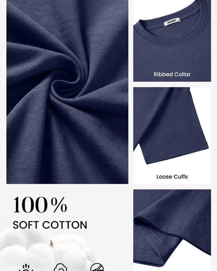 COOFANDY Men's Cotton T-Shirts Oversized Shirt Short Sleeves Streetwear Loose Fit Summer Tee Tops Washed Basic Unisex Shirts