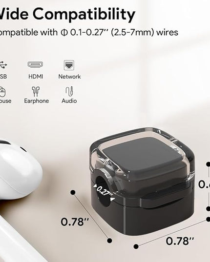 Magnetic Cable Clips, Adjustable Cord Holder Management, Adhesive Wire Keeper Organizer for Home Office Desk Phone PC Car Wall Desktop Nightstand Appliance (9-Pack Black Crystal)