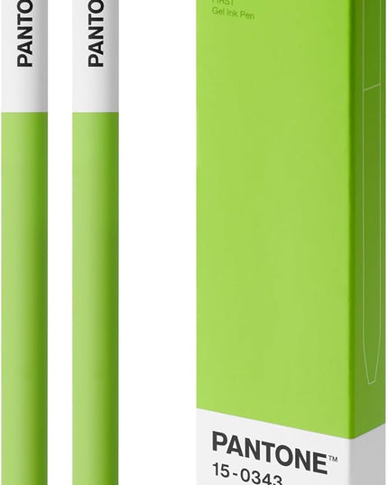 Kaco FIRST Gel Pens 2 Pieces with Black Ink, 0.5 mm Fine Point, Smooth Writing Experience, Aesthetic Cute Stationery for Journaling, Note Taking Pens (2017 Greenery)