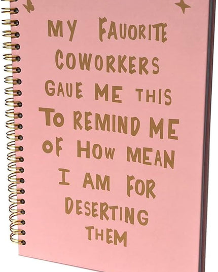 NeatNiche Spiral Notebooks For Work- Hardcover Gold coil-bound Journal Dairy For Women, 5.8"x8.3",Funny Going Away Gifts For Coworkers,Sarcastic Farewell Gifts,Coworker Leaving Gift,New Job Or Birthday Gift (Rose )