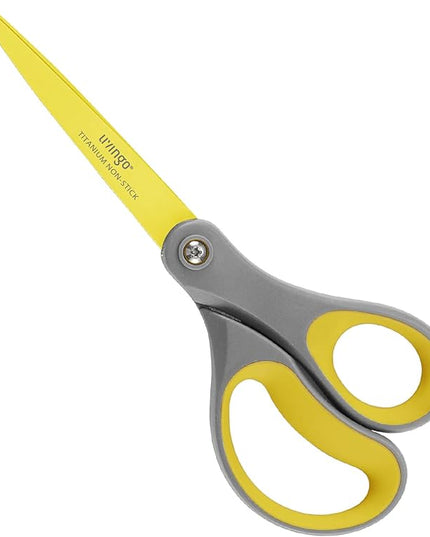 LIVINGO 8" 2 Pack Scissors, Titanium Coated Sharp Stainless Steel Non-stick Scissors All Purpose, Comfort Grip Handles Shears for Office Home Supplies Crafting DIY Cutting Tape Adhesive General Use