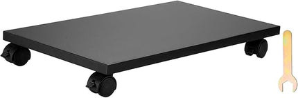 PATIKIL 9x16in PC Stand, Computer Tower Stand Wood CPU PC Holder Under Desk Mobile Cart 4 Caster Wheel for Floor Carpet Tower ATX Case Printer Potted Planter UPS Power Station, Black