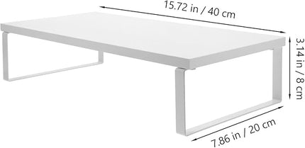Monitor Riser Stand with Desk Organizer for Office and Home Use Stable Laptop and Computer Monitor Stand Riser White 40X20X8Cm for Workspace