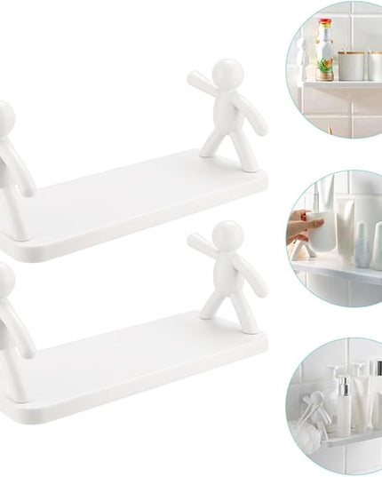 Veemoon 2pcs Wall Shelf Floating Storage Shelves for Bathroom Kitchen Bedroom for Home Organization