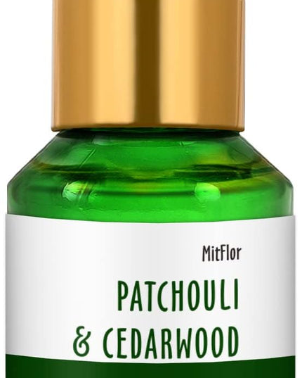 Patchouli & Cedarwood Fragrance Oil, MitFlor Single Scented Oil, Premium Grade Fragrance Oil for Soap & Candle Making, Large Size Aromatherapy Oil, Woody and Forest Scent, Home Fragrance, 30ml