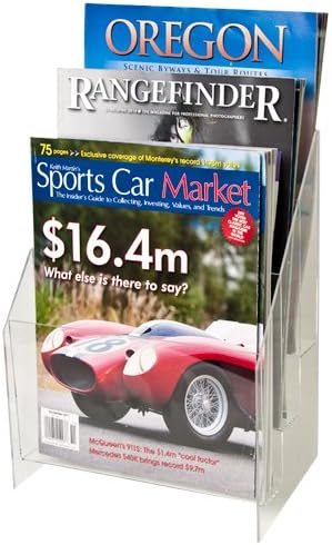 Clear-Ad - Acrylic Magazine Organizer 8.5x11 - Plastic Flyer Holder - Brochure Display Stand - Literature Holders 8.5 x 11 - Pamphlet Rack - MPF-8511-3 (Pack of 6)