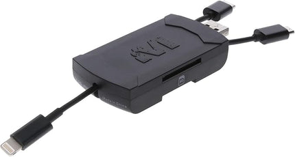 MUDDY 4-in-1 Multi Card Reader for Trail Camera Image and Video Viewing with OTG Support and Apple and Android Compatibility (Black)