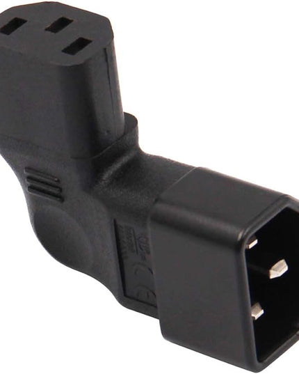 2-Pack Left Angle IEC C14 to C13 Power Adapter PDU Plug for LCD Wall Mount TV