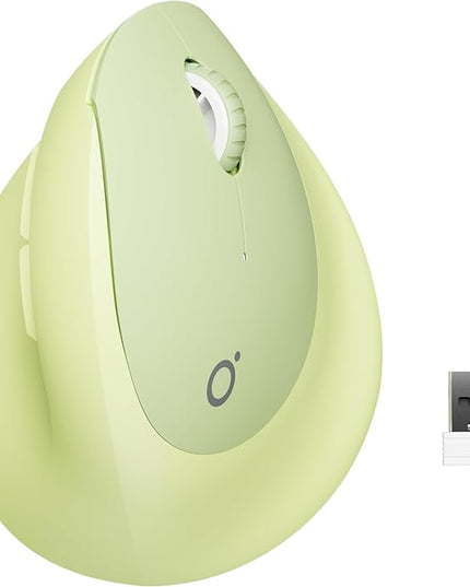 Q7 Vertical Ergonomic Mouse, Wireless Bluetooth Mouse (BT5.0/3.0+2.4G), 5-Level Adjustable DPI up to 4000, Quiet clicks, Multi Devices Computer Mouse for Laptop/PC/Mac-Green