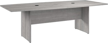 Bush Business Furniture 96-inch Office Conference Table with Wood Base, Boardroom Meeting Space for 8 Users, Platinum Gray