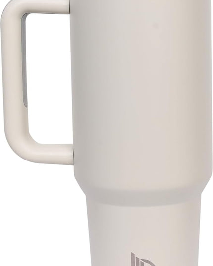 40oz Insulated Tumbler with Handle, Leakproof Straw Lid & Carry Handle - Double Wall Vacuum Insulation Keeps Ice 24 Hours, BPA Free Stainless Steel Water Bottle (Light Olive)