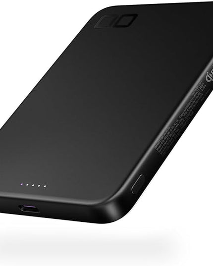 CIO Qi2 Magsafe Charger, 5000mAh Ultra-Slim Magnetic Wireless Charger iPhone, Magsafe Battery Pack, 15W Wireless + 20W USB-C PD iPhone Magnetic Fast SMARTCOBY Slim 5K (Black, Safety Model)