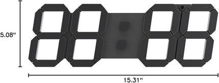 mooas 3D LED Clock, Multi-Function LED Clock (Calendar, Alarm, Temperature) (15.3" Big Plus White Wall Clock with Remote Control)