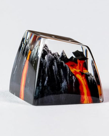 Red Torii Gate Japanese Shrine Artisan Keycap with Volcano R1 SA Profile Custom Keycaps 1U ESC Handmade Gaming Resin Key Cap Cherry MX Switch Compatible Mechanical Keyboard Japan Lover Gift
