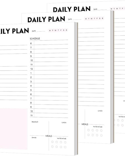 (Pack of 3) Nokingo Daily To Do Lists - A5 Calendar, Organizer with Priority, To Do Lists, Appointments, Meals and Water Intake Tracker, 50 Undated Tear-Off Sheets Daily Planner Pad, 5.8"x8.25"