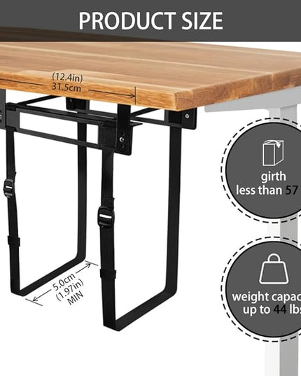 Under Desk PC Mount with Anti Scratch Sponge, Adjustable CPU Holder Bracket for Computer Tower (Black, Fixed)
