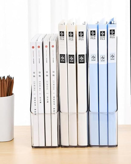 6 Pack Clear Magazine Holder, File Magazine Rack with Handle, Vertical Folder Document Storage, Magazine File Organizer for Desk, Office, Home, School