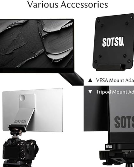 SOTSU FlipAction Go 14" Premium Portable Monitor SFA14PMSB | Robust but Lightweight | Tempered Glass Cover | 1080p | 400 Nits | 100% sRGB | 5W | Super Versatile | USB C or Mini HDMI