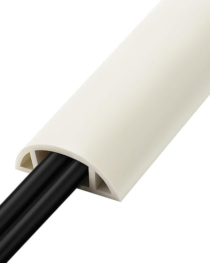 5.5FT Floor Cord Cover, Beige Soft Cable Cover Floor, Large Size Extension Cord Covers for Floor, Power Cord Protector Floor Wire Cover - Cord Channel Diameter: 0.7" (W) x 0.4" (H)