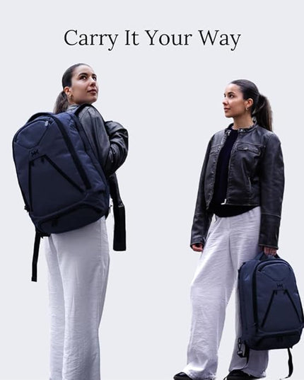Knack Series 1 Laptop Backpack Fits up to 15 Inch - Knack Bags Carry-On Backpack, TSA Approved, Expandable Travel Backpacks With 3 Day Outfit Capacity (Dark Blue, Medium)
