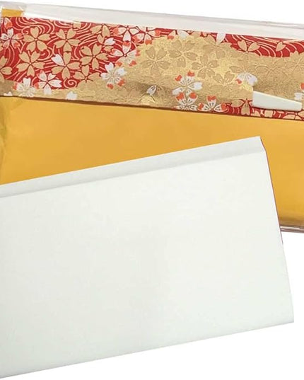 Mino Washi Japanese Toraditional Kaishi Ppaper 30 sheets of Plain Kaishi Paper in Japanese Colorful Yuzen Paper Poach with Sweet Pick [Yellow], 5.7 x 6.9 inches(145 x 175 mm)