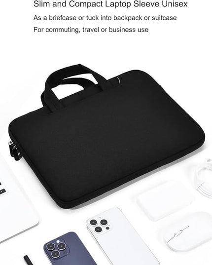 Slim Business Laptop Sleeve, Lightweight Protective Case with Handle & Pockets for 14/15.6" Laptops